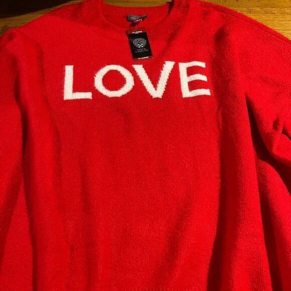 Vince Camuto Bright Cherry Red Love Sweater NWT - Picture 7 of 16